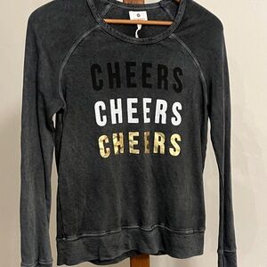 Anthropolgie Sundry Charcoal Cheers Sweatshirt S